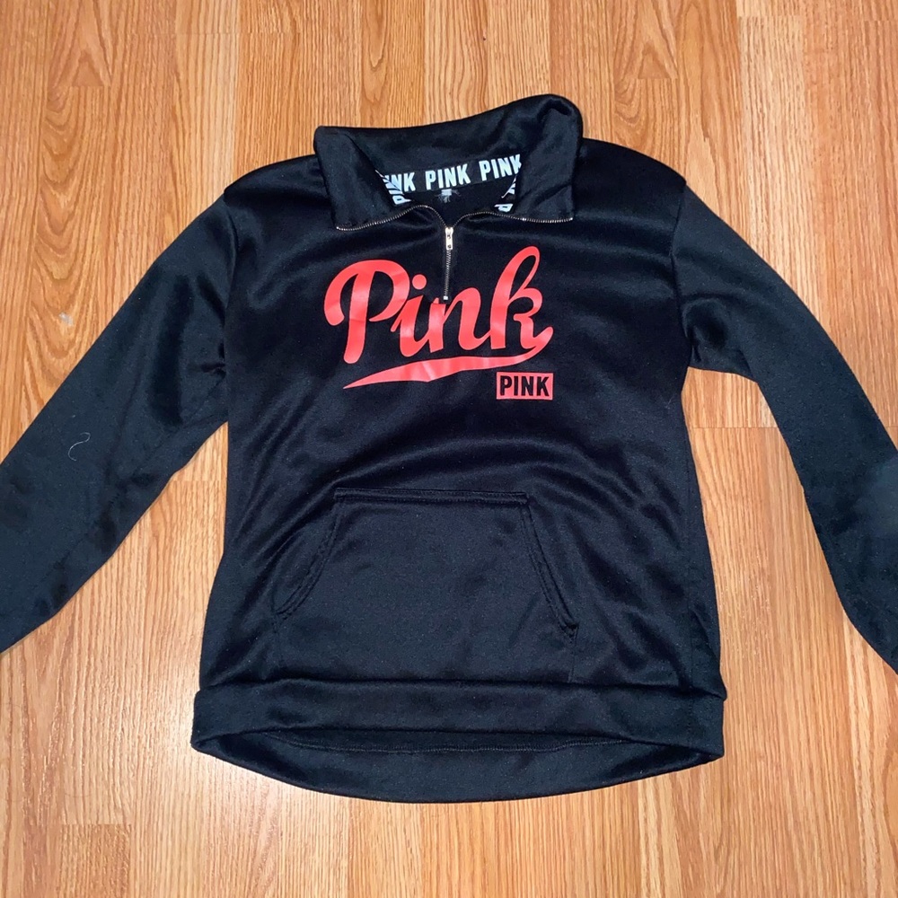 Pink logo pullover sweater